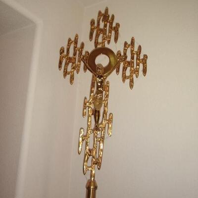 Tall Brutalist Processional Crucifix