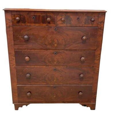 Lot 055m
Vintage Flame Mahogany Tall Chest of Drawers