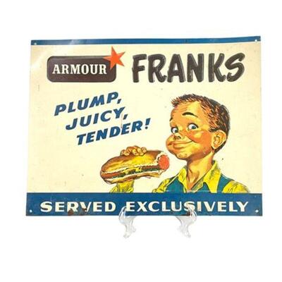 Lot 047
Vintage 'Armour Franks' Tin Advertising Sign
