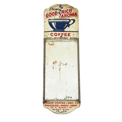 Lot 048
Vintage 'Akron Coffee & Gro. Co.' Tin Advertising Sign