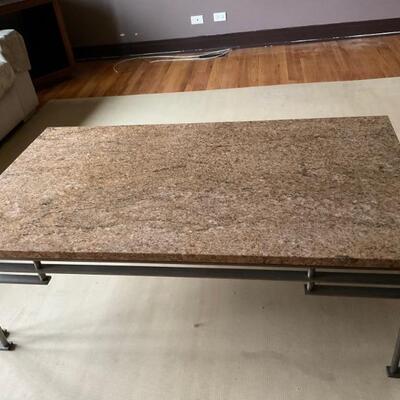Heavy metal/marble coffee table