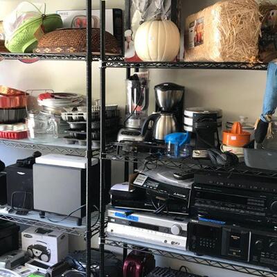 Electronics, Appliances, shelving and more