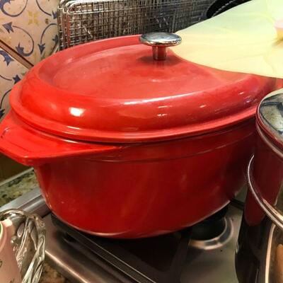 Red Heavy cast iron pot by Kirkland