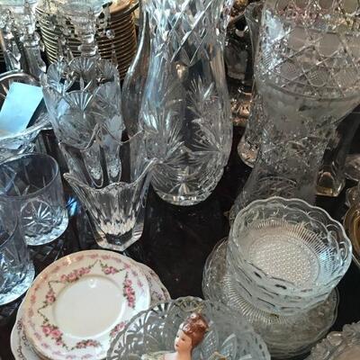 Etched and Crystal Glass Vases, Bowls and more