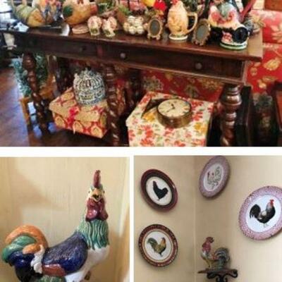 Huge Collection of colorful Roosters, Chickens and more