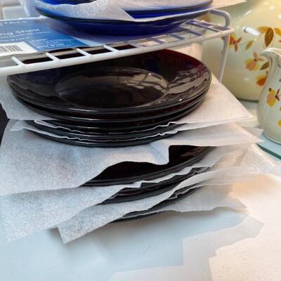 ruby red Cristal D'Arques-Durand plates