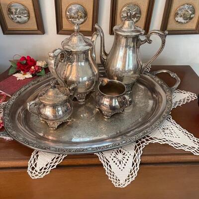 victorian rose silver plate set 1981