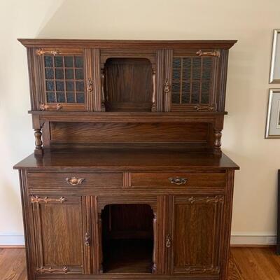 Antique China Hutch with  Copper Hardware- with keys