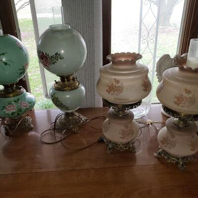 antique Gone with the Wind/hurricane lamps