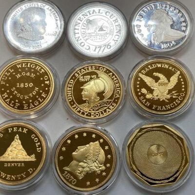 9 American Mint Replica Coins