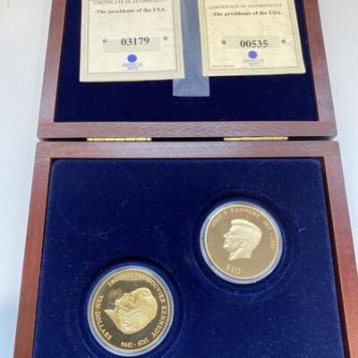 American Mint JFK and Jackie Kennedy Coins