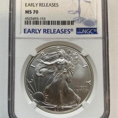 .999 Fine Silver One Troy Ounce 2017 Eagle $1
