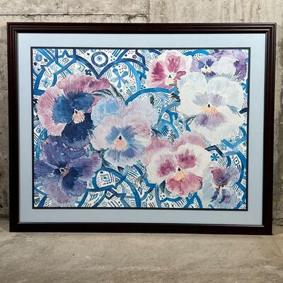 FRAMED FLOWER ART | Framed; overall 27-1/2 x 35 in.