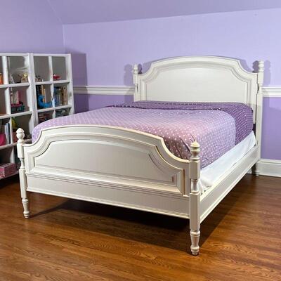 POTTERY BARN FULL BED | PB Teen white painted bed; h. 56 x w. 64 x l. 84 in. [mattress not included]
