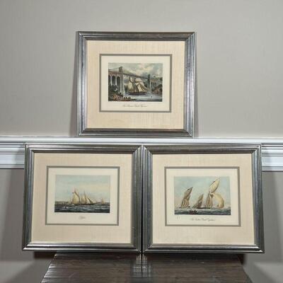 (3pc) NICHOLAS CONDY | Each in a silvered frame; sight 7-1/2 x 9-1/4 in., overall 14-3/4 x 16 in.