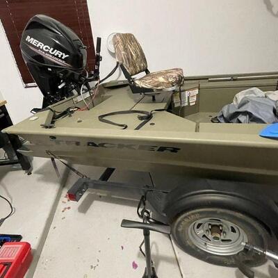 AVAILABLE NOW FOR SALE ($8495) 2020 Tracker Grizzly 1548 Sportsman Bass Boat Includes Boat Trailer & Mercury 25 HP EFI 35MH Outboard...