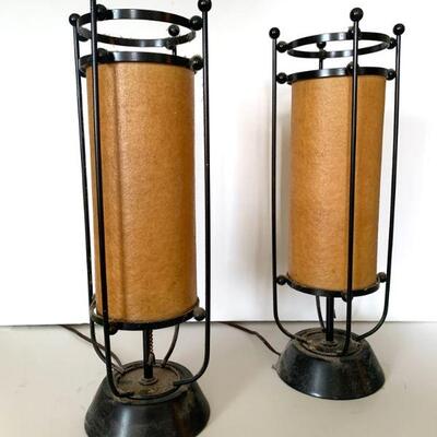Nice pr. of mid - century table lamps, great form