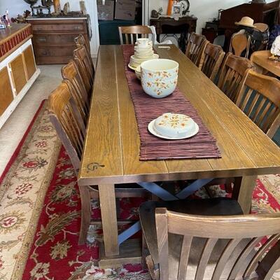 10 Seat dining table ranch style HEAVY - BRING HELP
TO LOAD  purchased from a Starbucks when they were remodeling in Ventura 