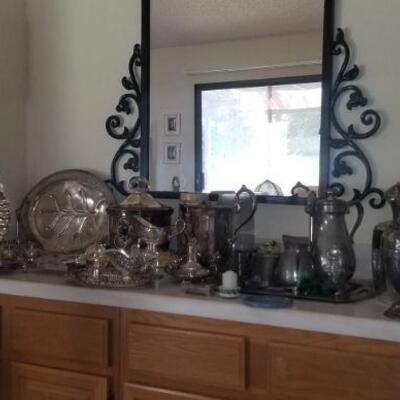 silver plate items mirror  only $25