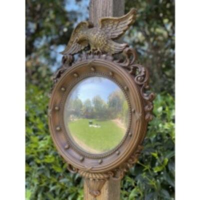 
Vintage Federal Style Gold Eagle Bubble Mirror