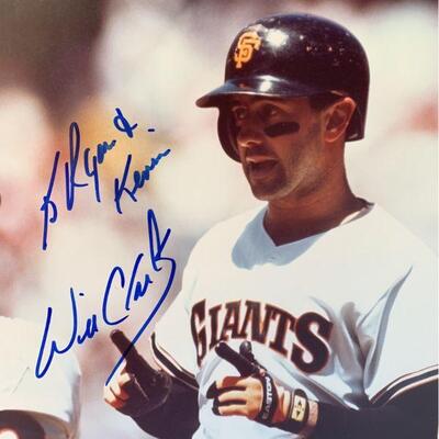 
Signed SF Giants Will Clark Color Photograph