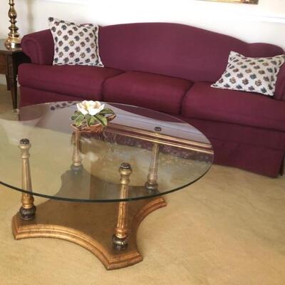 Vintage Glass top Coffee Table - Round 