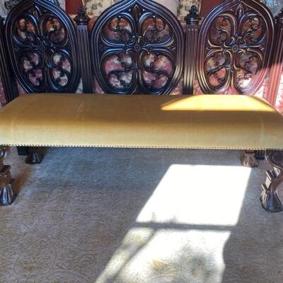 Spanish hand carved bench-$750