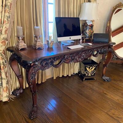 Hand carved writing desk-$2,000