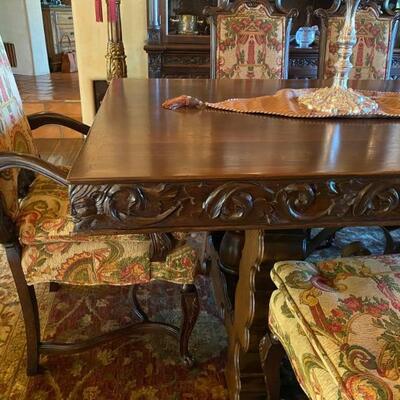 Spanish carved dining room table-$5,500