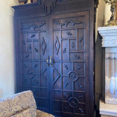 Spanish carved armoire 5-$5,500