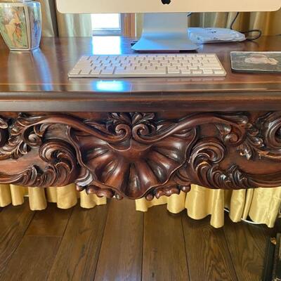 Hand carved writing desk-$2,000