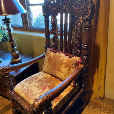 Hand carved arm chairs (2 available)
