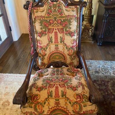 Spanish carved dining chairs (8)-$6,999