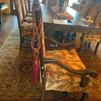Spanish carved dining chairs (8)-$6,999