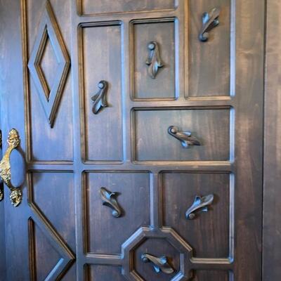 Spanish carved armoire 5-$5,500