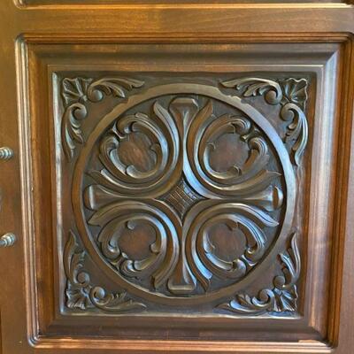 Hand carved alder armoire 1-$3,500