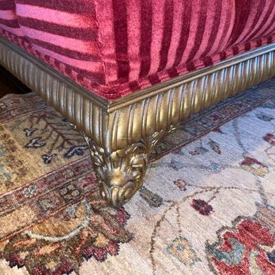 Red tufted ottoman-$950