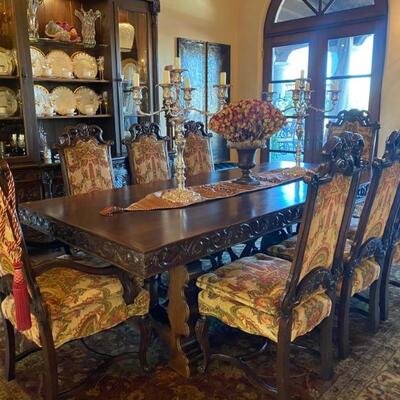Spanish carved dining room table-$5,500