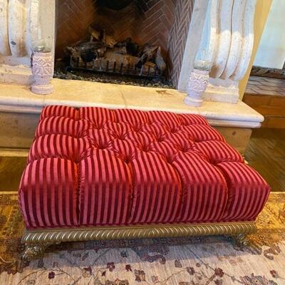 Red tufted ottoman-$950