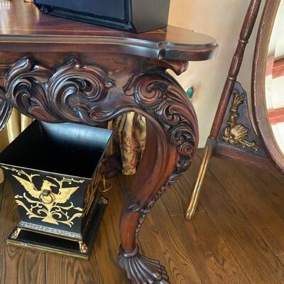 Hand carved writing desk-$2,000
