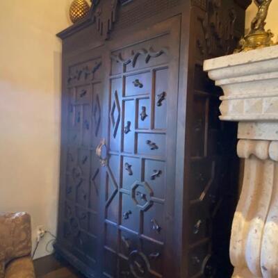 Spanish carved armoire 5-$5,500