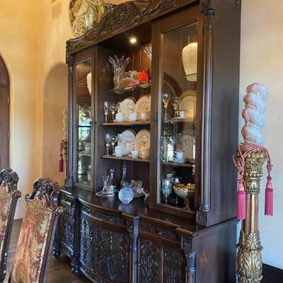 Spanish alder carved curio Buffett-$6,500