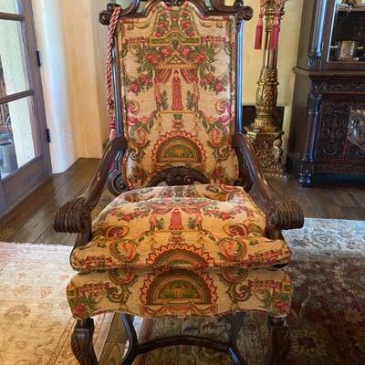 Spanish carved dining chairs (8)-$6,999
