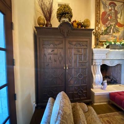 Spanish carved armoire 5-$5,500