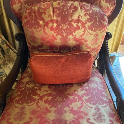 Upholstered armchairs with ottoman