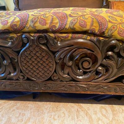 Hand carved alder king bed 2-$3,500
