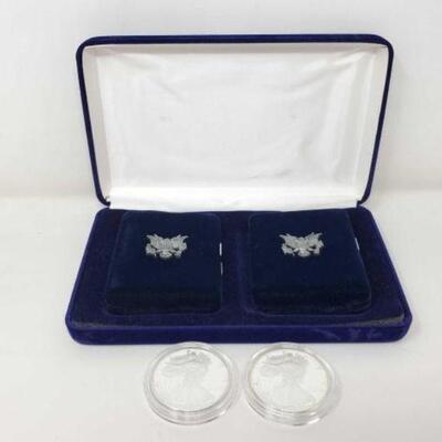 #1202 • (2) 1994 Silver Eagle Coins in Cases 