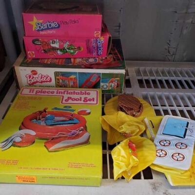 #4024 â€¢ Vintage Barbie Inflatable Pool Set, Barbie Pool Party, Barbie StarCycle and more...