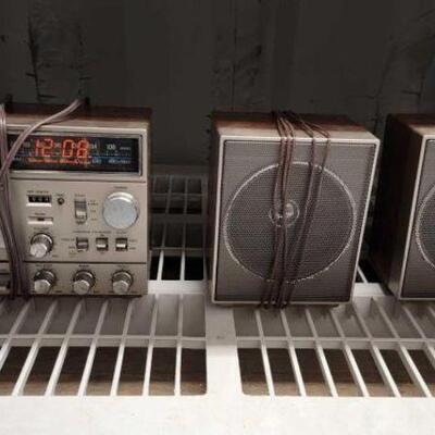 #4532 â€¢ AM/FM Stereo Clock Radio/Cassette Recorder And Speakers
