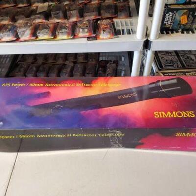 #4168 â€¢ Simmons 675 Power/ 60mm Astronomical Refractor Telescope
